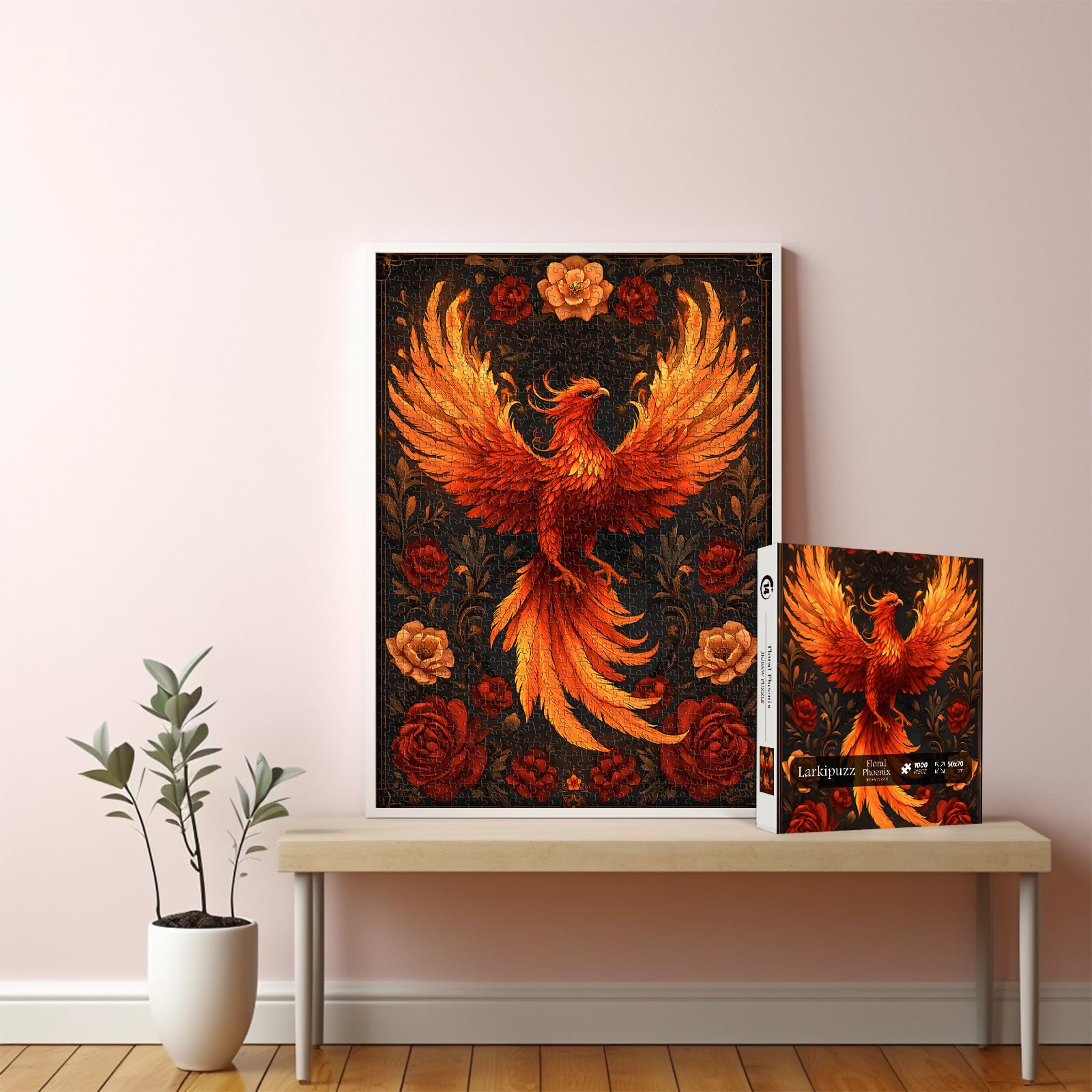 LOKZ PHOENIX 原画　一点もの　unique Larkipuzz Phoenix Puzzles for Adults 1000 Pieces, Vintage Mythical